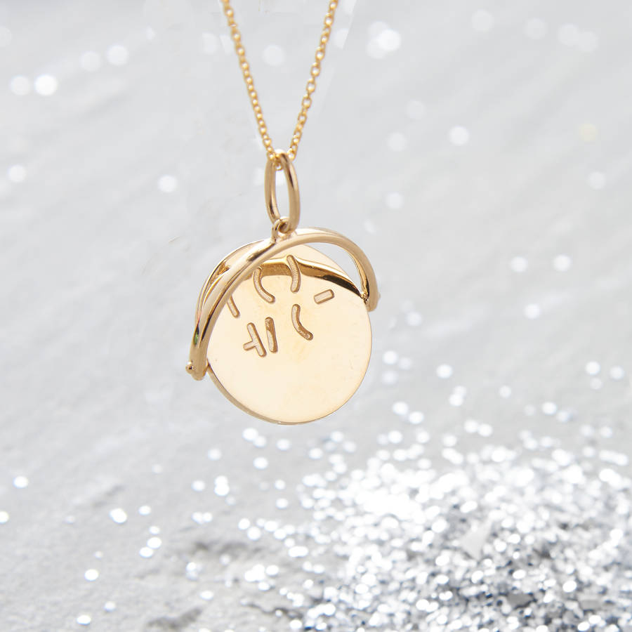 gold 'i love you' spinner disc necklace by hurleyburley ...