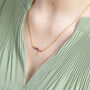 Asymmetric Birthstone Bar Initial Necklace, thumbnail 7 of 12