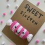 Sweet Sixteen Crochet 16th Birthday Card Handmade, thumbnail 8 of 12