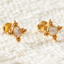 Coloured Diamond Slice Star Shaped Gold Stud Earrings, thumbnail 1 of 9
