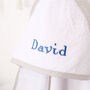 Personalised Baby Hooded Towel With Mink Trim, thumbnail 8 of 8