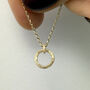 9ct Gold Hand Engraved Circle Necklace, thumbnail 1 of 3