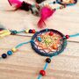 Hemp Rainbow Mini Dream Catcher With Feathers, thumbnail 1 of 5