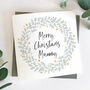 Mummy / Daddy Eucalyptus Wreath Christmas Card, thumbnail 3 of 7