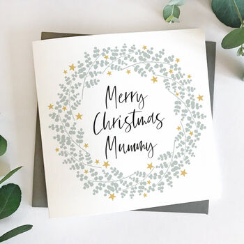 Mummy / Daddy Eucalyptus Wreath Christmas Card, 3 of 7