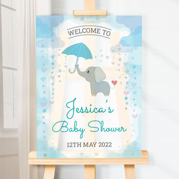 Personalised Elephant Baby Shower Welcome Sign, 2 of 2