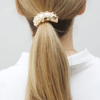 Gold Or Silver Crystal Studded Ponytail Cuff, 5 of 6