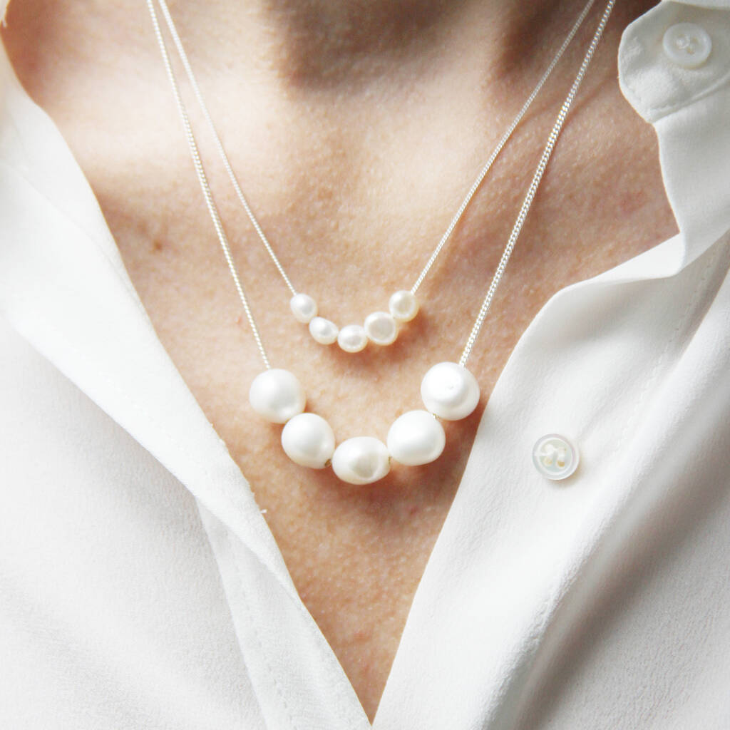 Cluster Pearl Necklace Set | Bridal Jewelry | Two Be Wed Jewelry