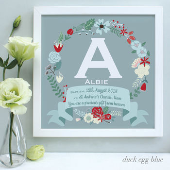 Personalised New Baby Framed Initial Print, 5 of 9