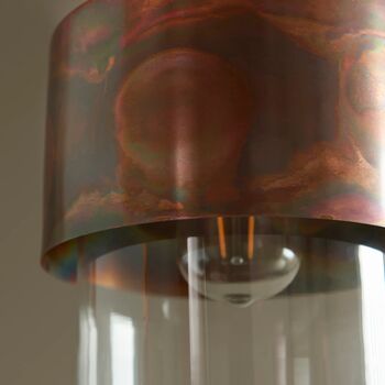 Dhara Copper And Glass Pendant Ceiling Light, 3 of 7