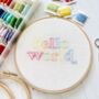 Hello World Embroidery Hoop Kit, thumbnail 1 of 3