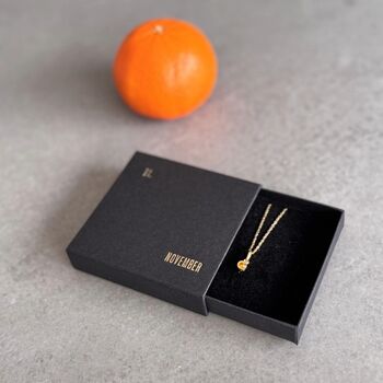 November Birthstone Citrine Gold Plated Necklace, 2 of 8