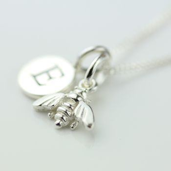Personalised Miniature Silver Bee Necklace, 2 of 5