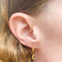 Gold Plated Delicate Engraved Moon And Star Hoops, thumbnail 5 of 7
