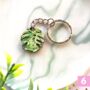 Leaf Plant Wooden Keyring, Houseplant Keychain, thumbnail 6 of 12