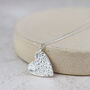 Sterling Silver Textured Double Heart Pendant, thumbnail 2 of 4