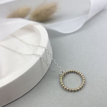 The Halo Helm Necklace Silver Or 12ct Gold Filled Hoop, 3 of 4