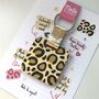 Personalised Leopard Print Wooden Keyring, thumbnail 5 of 6