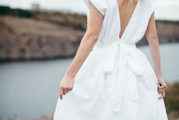 Beach Linen Wedding Dress, 10 of 11