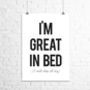 'I'm Great In Bed' Print, thumbnail 2 of 2