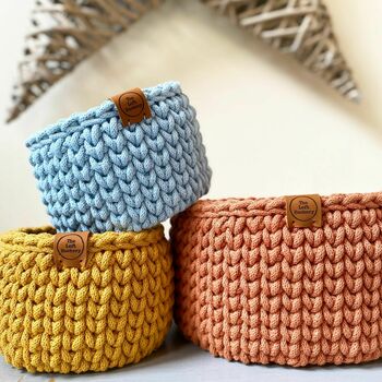 Block Colour Crochet Basket, 2 of 7