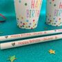 Happy Birthday White Paper Drinking Straws Box Of 20, thumbnail 3 of 4