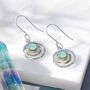 Infinity Universe Chalcedony Silver Earrings, thumbnail 2 of 9