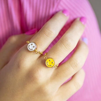 Smiley Face Slider Chain Ring, 6 of 9