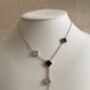 Double Sided Clover Long Necklace Rose Gold White Black, thumbnail 6 of 7