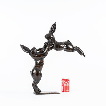 Boxing Hares Metal Sculpture, 2 of 7