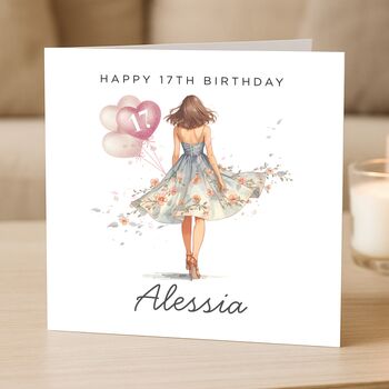 17th Birthday Card For Girl, Personalised For Her Or Daughter, 2 of 7