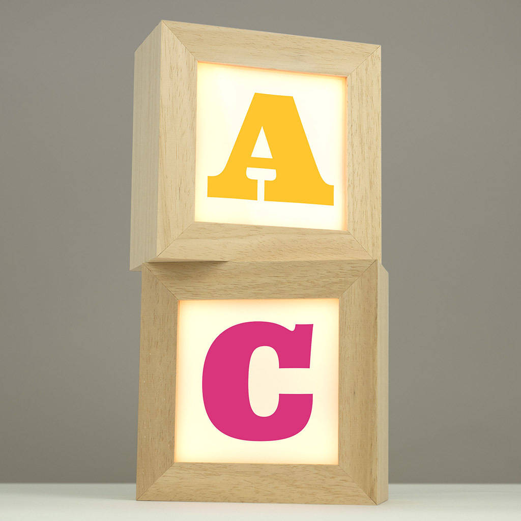 personalised solid wood alphabet lightbox by sgt.smith