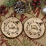 Personalised Engraved Couple's Christmas Decoration, thumbnail 1 of 5