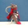 Felt Mouse With Tartan Plaid Scarf, thumbnail 2 of 3