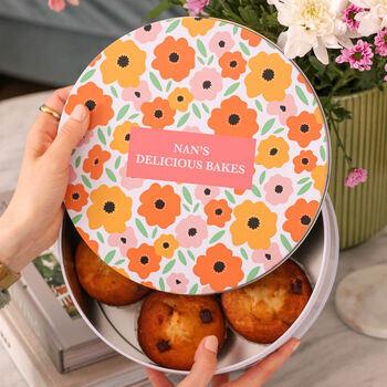Personalised Bright Floral Baking Cake Tin Gift For Her, 3 of 3