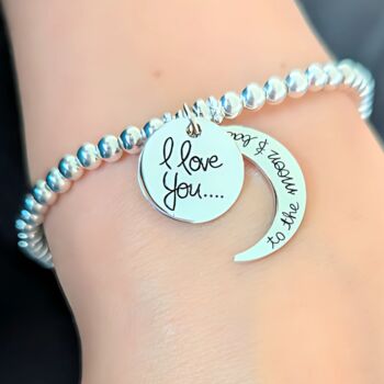 Sterling Silver I Love You To The Moon And Back Bracelet, 2 of 7