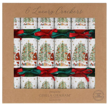 Festive Santa Christmas Tree Luxury Christmas Crackers Set Of Six, 6 of 6