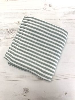 Heritage Knitted Organic Stripey Blanket, 2 of 5