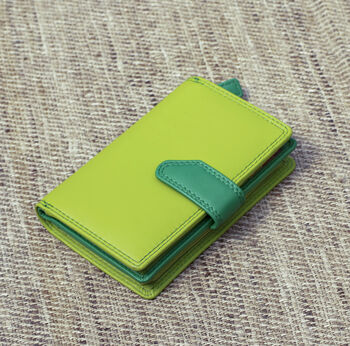 Lime Green Multi Colour Leather Purse Wallet Rfid, 5 of 10