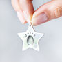 Personalised Fingerprint Silver Star Decoration, thumbnail 1 of 8