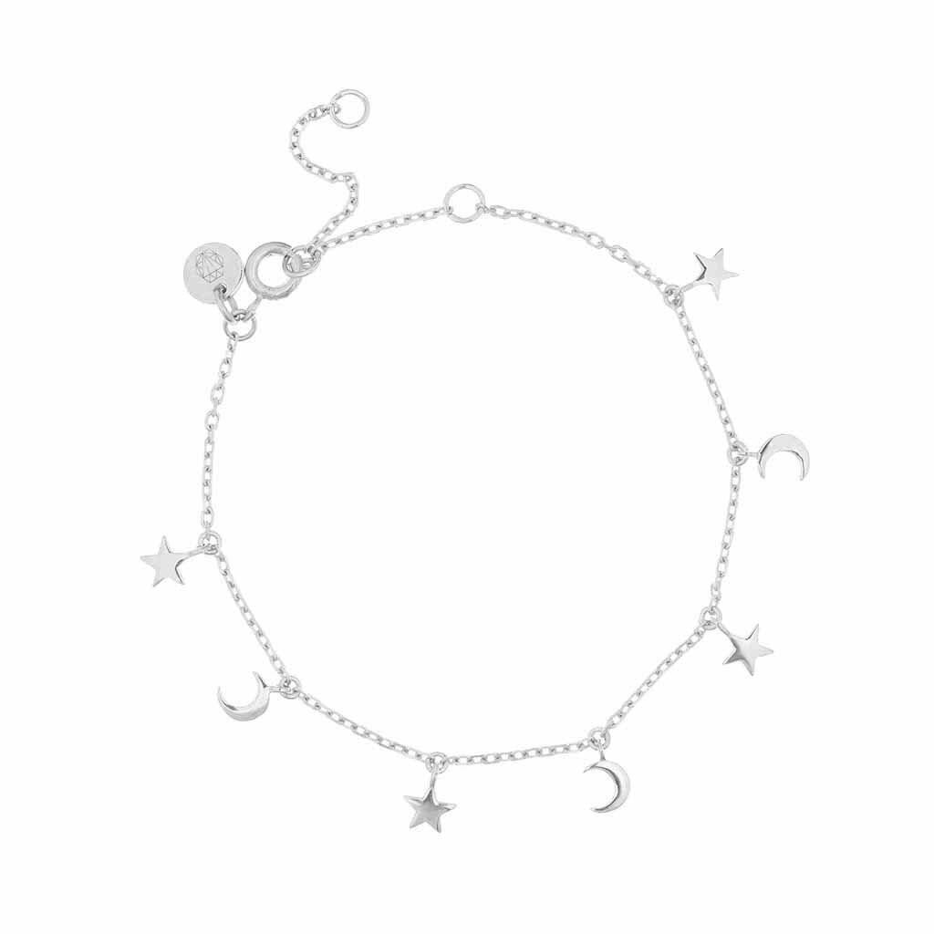 Mini Charm Bracelet In Moon And Stars By Carrie Elizabeth Jewellery ...