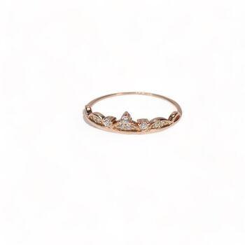 Crown Band Ring, Cz Rose Or Gold Vermeil 925 Silver, 3 of 9