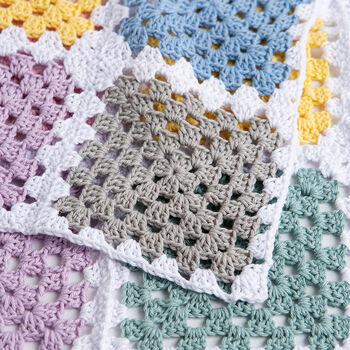Granny Square Blanket Easy Crochet Kit, 4 of 8