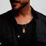 Pill Dog Tag Necklace 18 K Gold Plated Steel, thumbnail 7 of 11