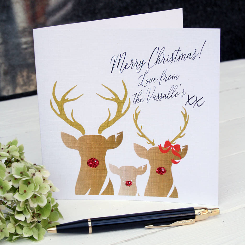 Personalised Christmas Reindeer Card By Juliet Reeves Designs ...