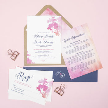 Pink Blossom Wedding Invitation, 3 of 4