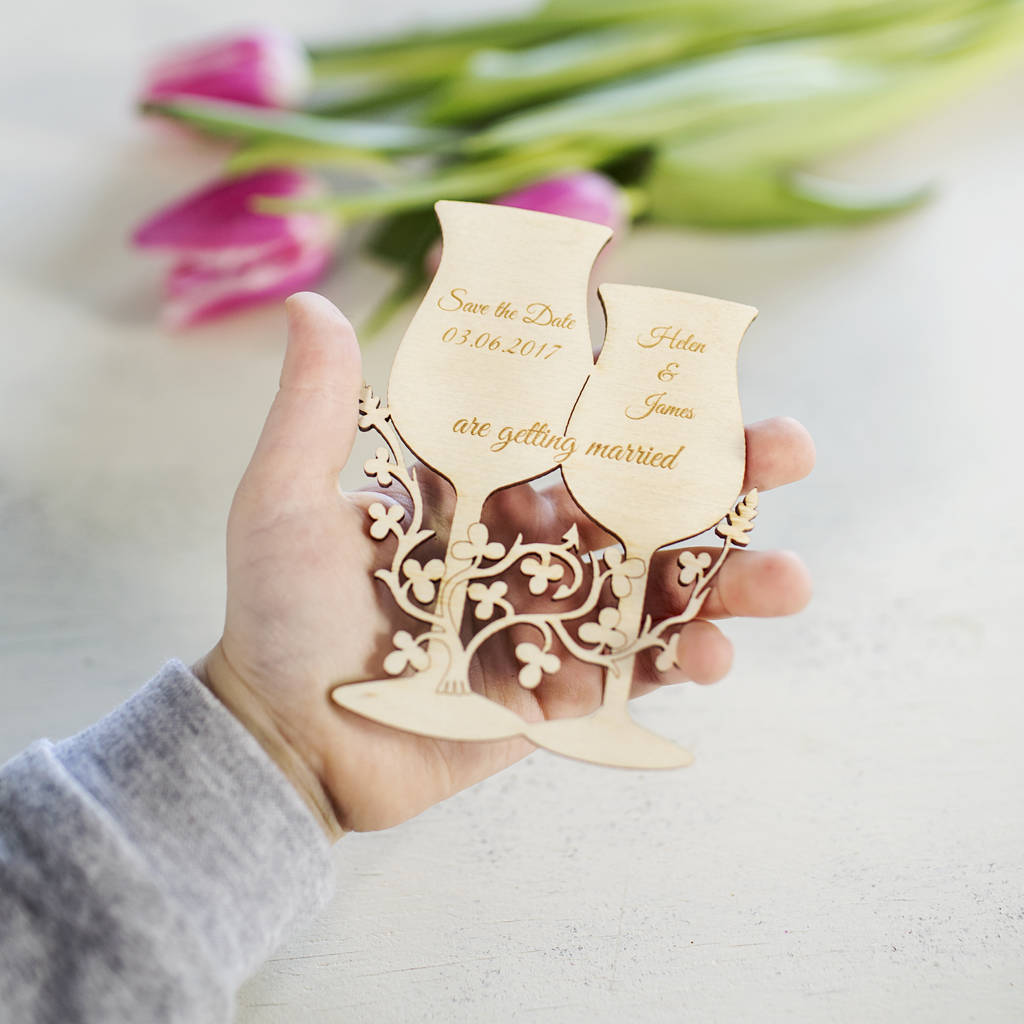 Wine Glasses Personalised Wedding By Natural Gift Store