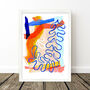 Blue And Orange Abstract Leaf Art Print, thumbnail 9 of 12