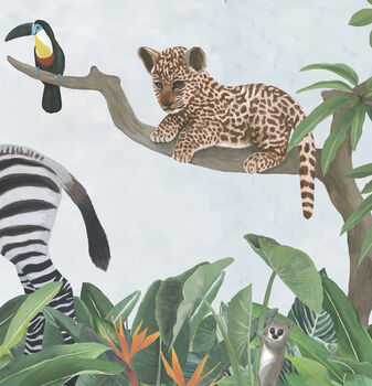 Safari Animals Jungle Scene Wallpaper, 4 of 8