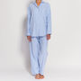 Women's Pyjamas In Blue And White Striped Flannel, thumbnail 1 of 4